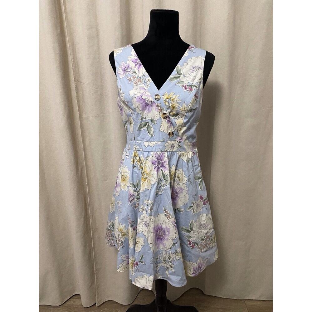 Maimi Blue Floral Ruffle Spring Mini Sz M
